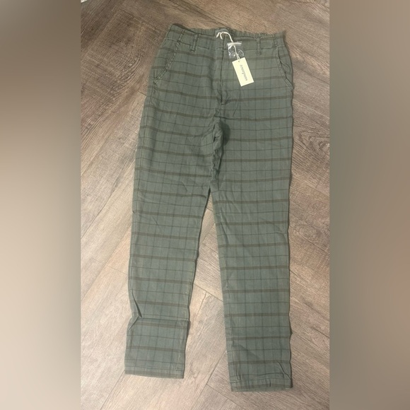 Sundance Green Plaid Linen Blend Pants Outdoor Fall Christmas Holiday Party NWT - Picture 4 of 4